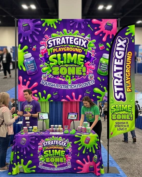 The Strategix Playground Slime Zone booth at a community event