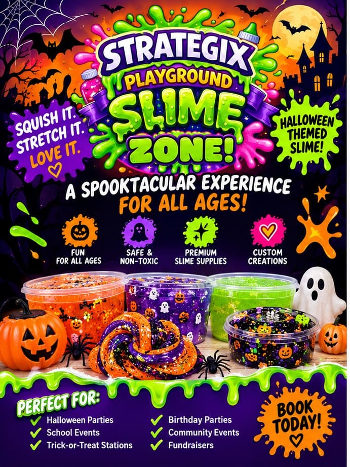 Halloween themed Slime Zone poster - a spooktacular experience for all ages